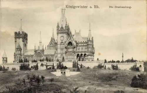 Ak Königswinter am Rhein, Drachenfels, Drachenburg