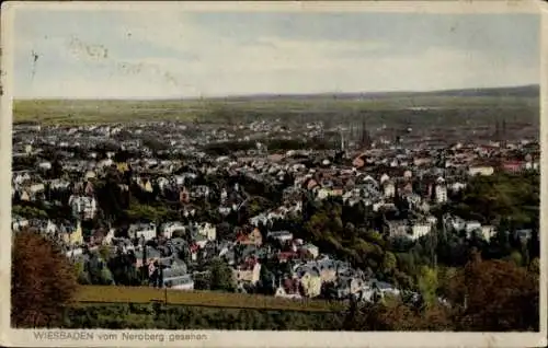 Ak Wiesbaden in Hessen, Blick vom Neroberg, Panorama