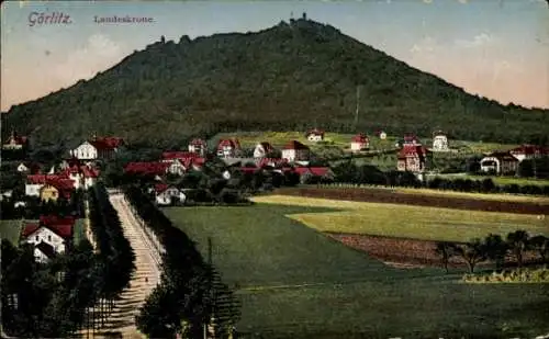 Ak Görlitz in der Lausitz, Landeskrone, Panorama