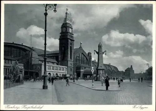 Ak Hamburg Mitte St. Georg, Hauptbahnhof, Vorplatz