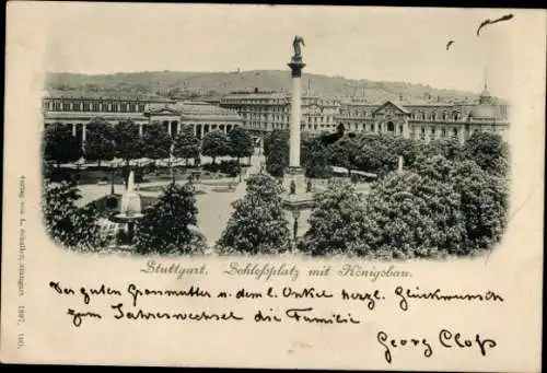 Ak Stuttgart in Württemberg, Schlossplatz, Königsbau