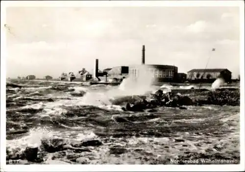 Ak Wilhelmshaven an der Nordsee, Sturmflut, Südstrand