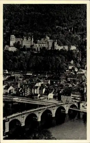 Ak Heidelberg am Neckar, Alte Brücke, Schloss