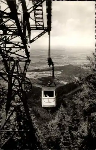 Ak Freiburg im Breisgau, Seilbahn auf den Schauinsland, Blick ins Rheintal, Vogesen