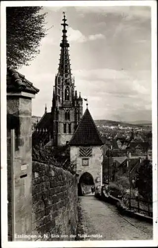 Ak Esslingen am Neckar, Blick von der Neckarhalde