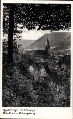 Ak Geislingen an der Steige, Teilansicht, Kirche