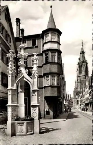 Ak Reutlingen in Württemberg, Lindenbrunnen, Marienkirche