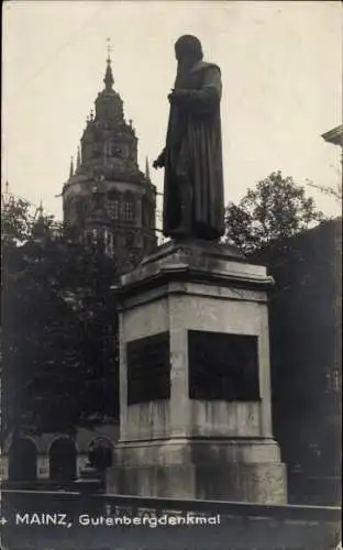 Ak Mainz am Rhein, Gutenbergdenkmal