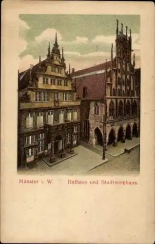 Ak Münster in Westfalen, Rathaus, Stadtweinhaus