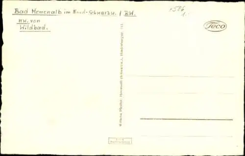 Ak Bad Herrenalb im Schwarzwald, Postamt, Bahnhof
