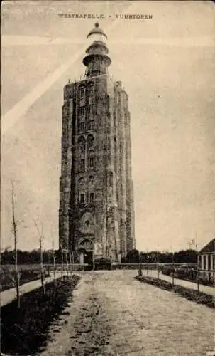 Ak Westkapelle Walcheren Zeeland, Leuchtturm