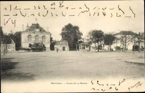 Ak Montreuil sous Bois Seine Saint Denis, Place de la Mairie