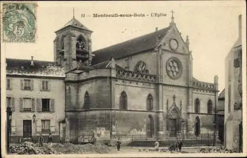 Ak Montreuil sous Bois Seine Saint Denis, Kirche