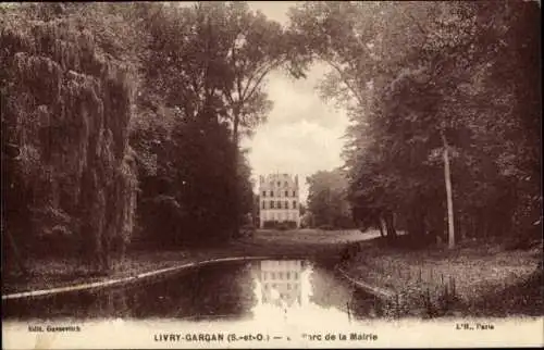 Ak Gargan lieferte Seine Saint Denis, Town Hall Park