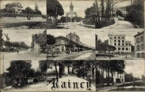 CPA Le Raincy Seine Saint Denis, Montage, Église, Castel Ermitage, Parc