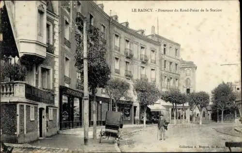 Ak Le Raincy Seine Saint Denis, Rond Point de la Station