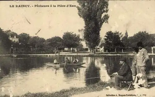 Ak Le Raincy Seine Saint Denis, Fischer am Plèce d’Eau