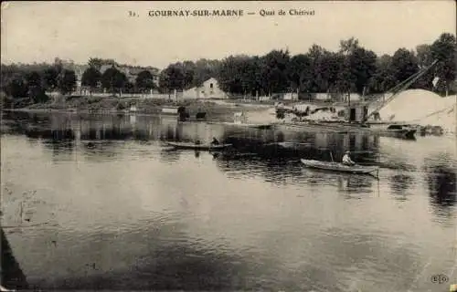 Ak Gournay sur Marne Seine Saint Denis, Quai de Chetivet