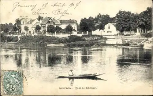 Ak Gournay sur Marne Seine Saint Denis, Quai de Chetivet