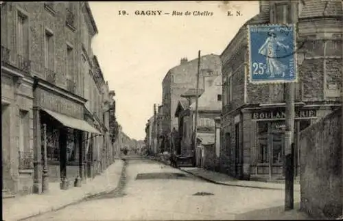 Ak Gagny Seine Saint Denis, Rue de Chelles