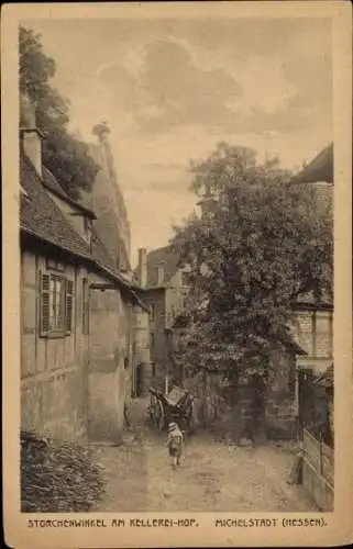 Ak Michelstadt im Odenwald, Storchenwinkel am Kellerei Hof