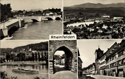 Ak Rheinfelden Kanton Aargau Schweiz, Stadt, Brücke, Tor zum Markt