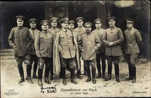 Ak Generalobert Alexander von Kluck mit seinem Stab, Uniformen, Liersch 7207