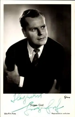 Ak Schauspieler Jürgen Graf, Portrait, Autogramm