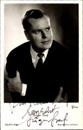 Ak Schauspieler Jürgen Graf, Portrait, Autogramm