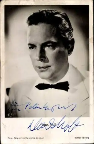 Ak Schauspieler Hans Holt, DLF Film, Portrait, Autogramm