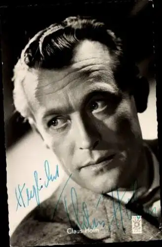 Ak Schauspieler Claus Holm, Portrait, Autogramm, Zwei blaue Augen