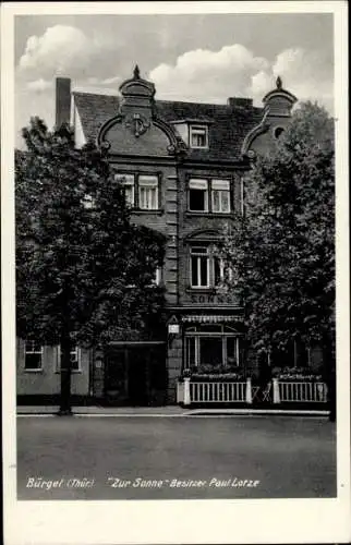 Ak Bürgel in Thüringen, Gasthaus zur Sonne, Bes. Paul Lotze