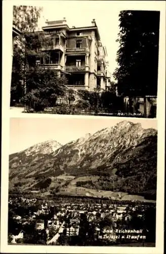 Ak Bad Reichenhall in Oberbayern, Haus Henckel, Panorama, Zwiesel, Staufen