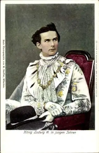 Ak König Ludwig II von Bayern in jungen Jahren
