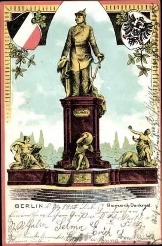 Wappen Litho Berlin Tiergarten, Bismarckdenkmal