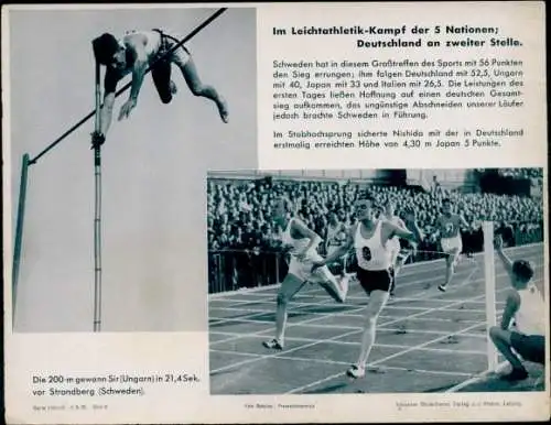 Foto Leichtathletik-Kampf der 5 Nationen, Sir, Strandberg, Stabhochspringer Nishida