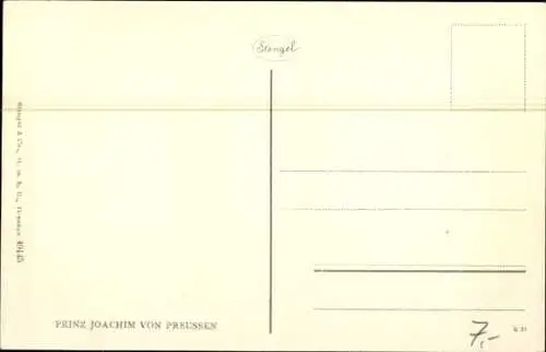 Künstler Ak Prinz Joachim von Preußen, Portrait