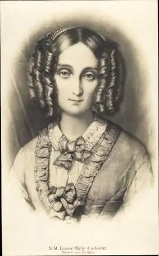 Ak Louise Marie von Orleans, Königin von Belgien, Portrait