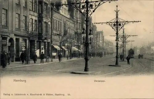 Ak Hamburg Mitte Neustadt, Vorsetzen, Straßenbahn