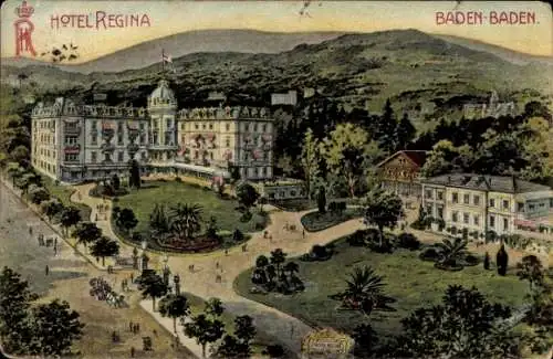 Künstler Ak Baden Baden am Schwarzwald, Hotel Regina