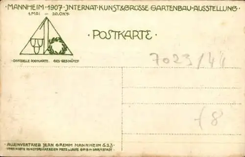 Ak Mannheim in Baden, Internationale Kunstausstellung, Gartenbauausstellung 1907, Restaurant