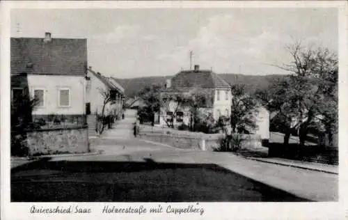 Ak Quierschied an der Saar, Blick in die Holzerstraße mit Cappelberg, Wohnhäuser