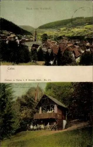 Ak Calw im Schwarzwald, Panorama, Waldcafé von Carl Schnauffer