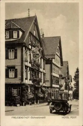 Ak Freudenstadt im Schwarzwald, Hotel Post, Automobil