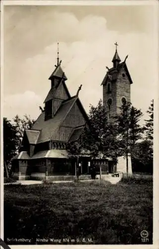 Ak Karpacz Górny Brückenberg Krummhübel Riesengebirge Schlesien, Kirche Wang