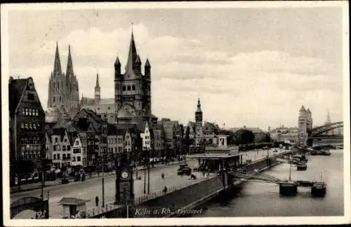 Ak Köln am Rhein, Leystapel, Dom