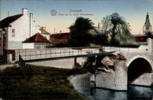 Ak Diksmuide Diksmuide Westflandern, Brücke am Handzame-Kanal