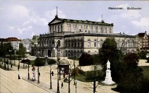 Ak Hannover in Niedersachsen, Hoftheater, Litfaßsäule, Denkmal