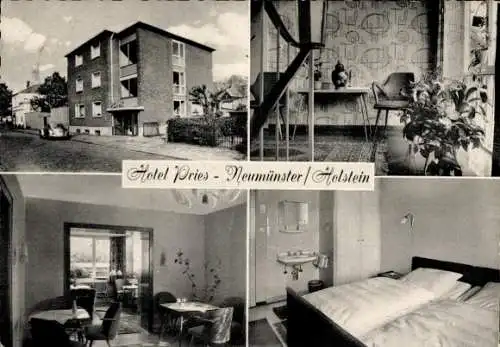 Ak Neumünster in Holstein, Hotel Pries, Luisenstraße, Hotelzimmer