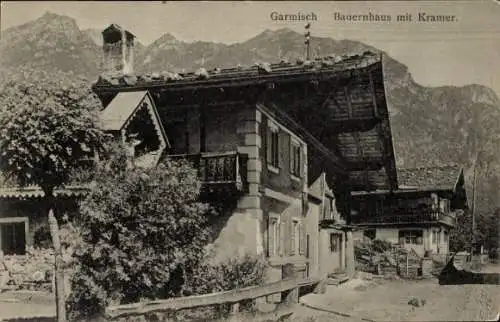 Ak Garmisch Partenkirchen in Oberbayern, Bauernhaus, Kramer